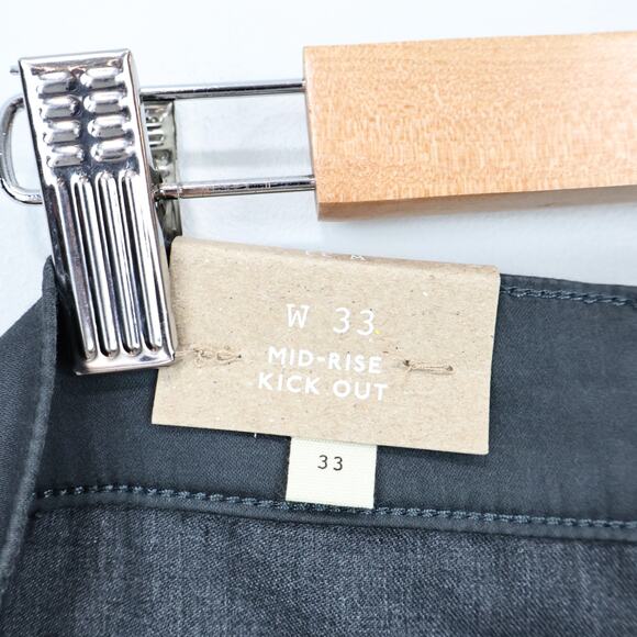 NWT Madewell Kick Out Crop Pants In Garment-Dyed Dark Pavement Charcoal Size 33 - Picture 6 of 8